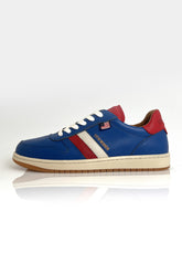 Steve McQueen Bull Ocean Blue Leather Sneakers for Men